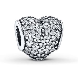 Pandora Charm CZ Pavé Heart Sterling Silver